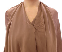 Thumbnail for Elegant Brown Silk Shift Dress