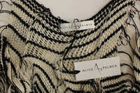 Thumbnail for Black and White Knitted Artisan Dress