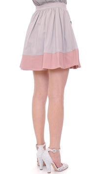 Thumbnail for Sleek Pleated Mini Skirt in Pink and Gray