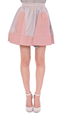 Thumbnail for Sleek Pleated Mini Skirt in Pink and Gray