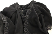 Thumbnail for Elegant Black Brocade Cape Coat Jacket