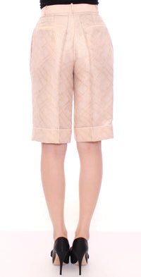 Thumbnail for Exclusive Beige Brocade Above Knee Shorts