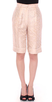 Thumbnail for Exclusive Beige Brocade Above Knee Shorts