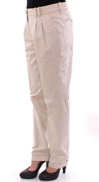 Thumbnail for Elegant Beige Regular Fit Cotton Pants