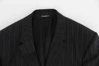 Thumbnail for Chic Gray Striped Wool Blazer Jacket