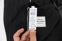 Thumbnail for Chic Gray Striped Wool Blazer Jacket