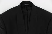 Thumbnail for Exclusive Black Silk One Button Blazer