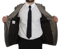 Thumbnail for Elegant Brown Silk Two-Button Slim Blazer