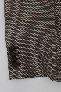 Thumbnail for Elegant Brown Silk Two-Button Slim Blazer