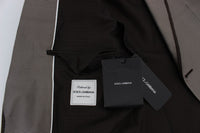 Thumbnail for Elegant Brown Silk Two-Button Slim Blazer