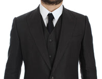 Thumbnail for Elegant Gray Linen Slim Fit Blazer and Vest