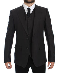 Thumbnail for Elegant Gray Linen Slim Fit Blazer and Vest