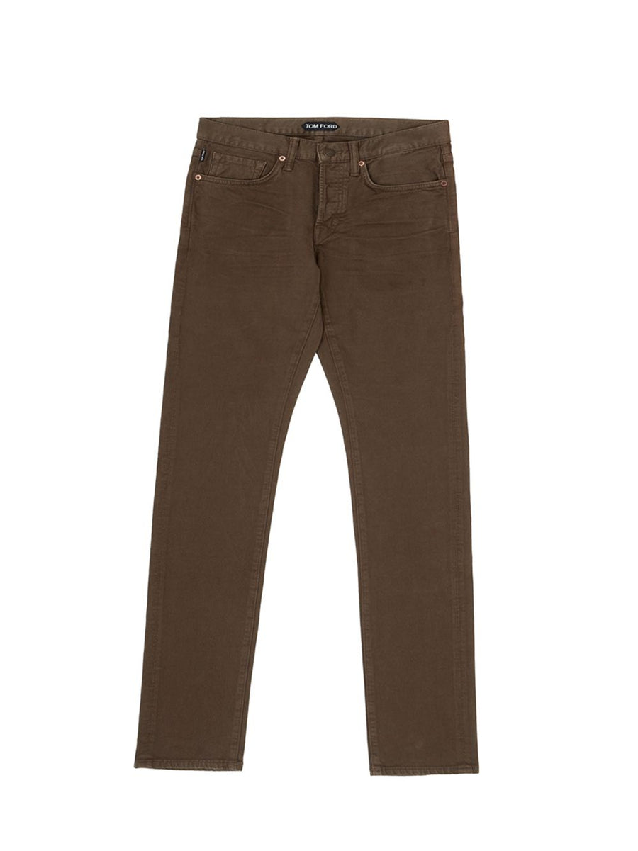 Mud Brown Straight Fit Luxury Jeans