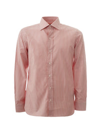 Thumbnail for Elegant Pink Striped Cotton Shirt for Men
