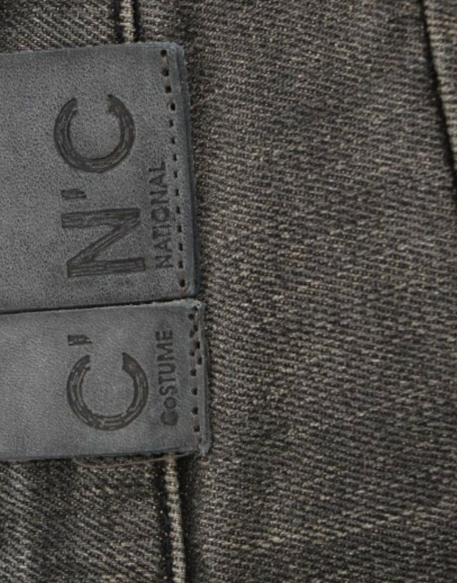 Gray distressed jeans