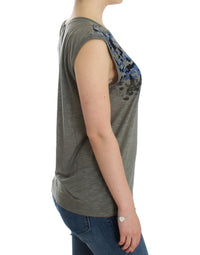 Thumbnail for Gray print sleeveless t-shirt