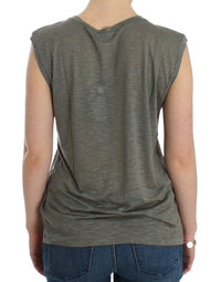 Thumbnail for Gray print sleeveless t-shirt