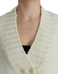 Thumbnail for White knitted cardigan