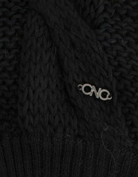 Thumbnail for Black sleeveless knitted cardigan