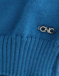 Thumbnail for Blue knitted scoopneck sweater