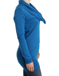 Thumbnail for Blue knitted scoopneck sweater