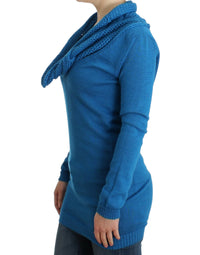 Thumbnail for Blue knitted scoopneck sweater