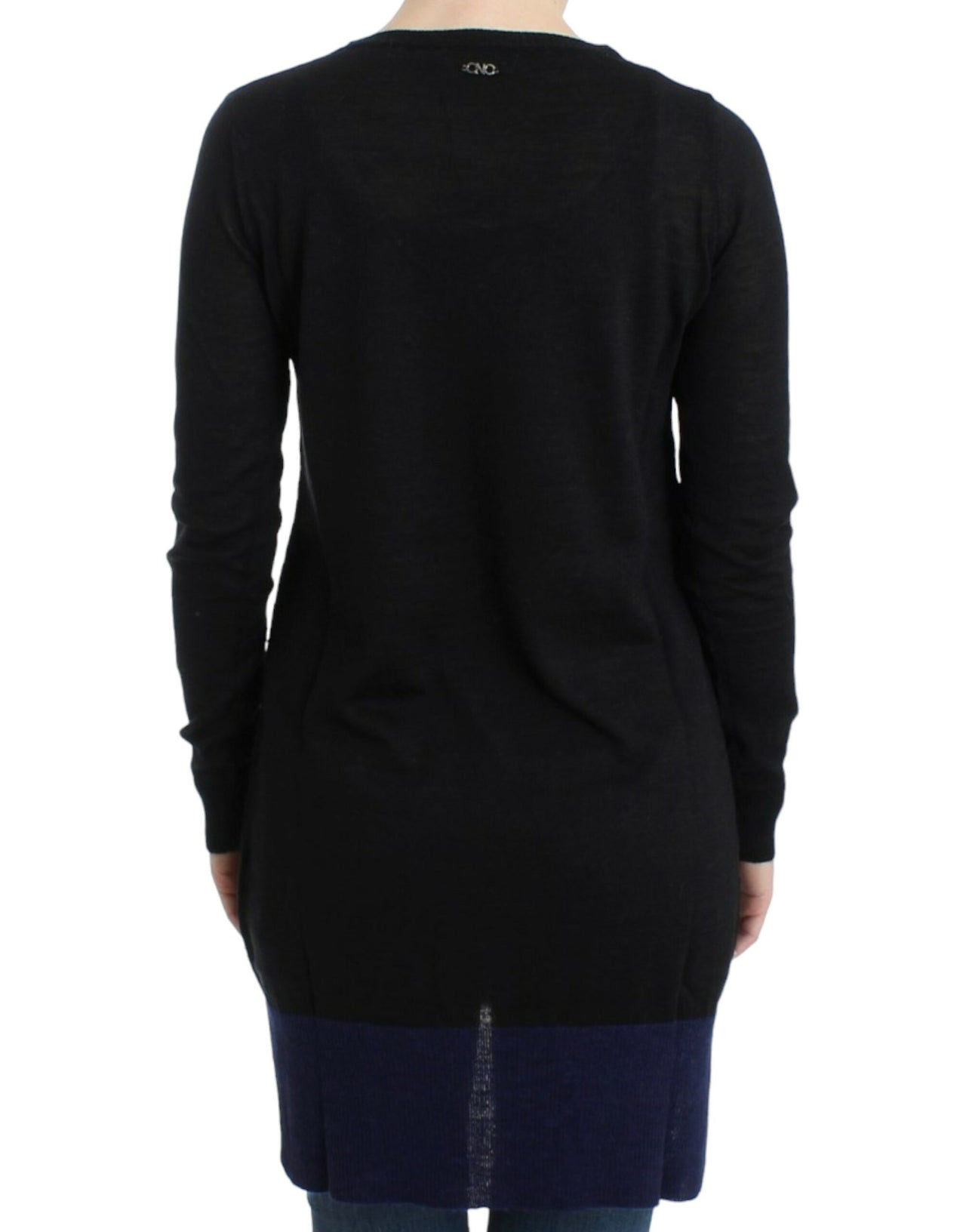 Black V-neck lightweight sweater