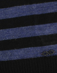 Thumbnail for Black striped V-neck sweater