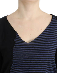 Thumbnail for Black striped V-neck sweater