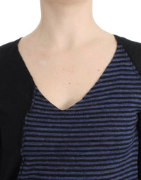 Thumbnail for Black striped V-neck sweater