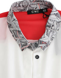 Thumbnail for White shirt assymetric hem dress