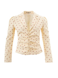 Thumbnail for Chic Cream Cotton Tailored Jacket