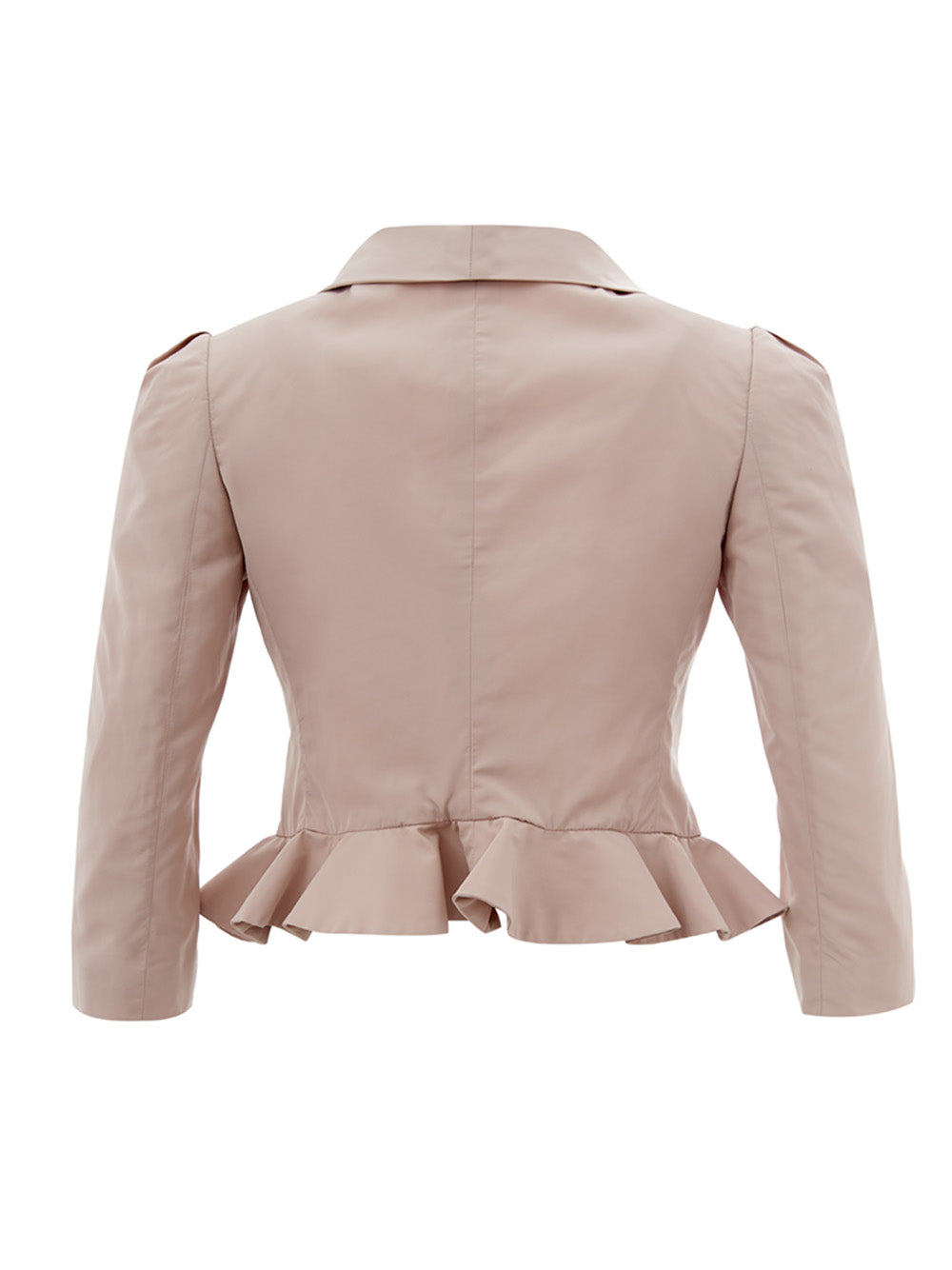 Elegant Light Pink Ruffle Jacket