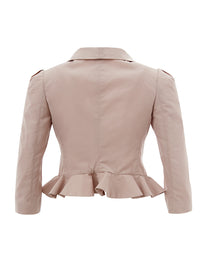 Thumbnail for Elegant Light Pink Ruffle Jacket