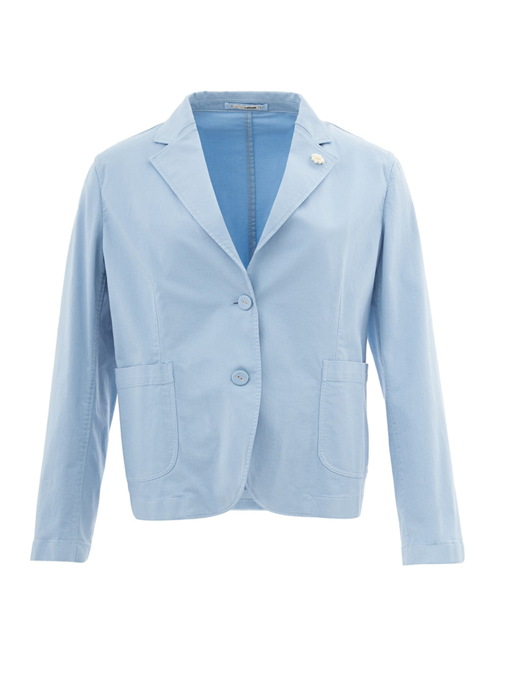 Light Blue Two Bottons Cotton Jacket