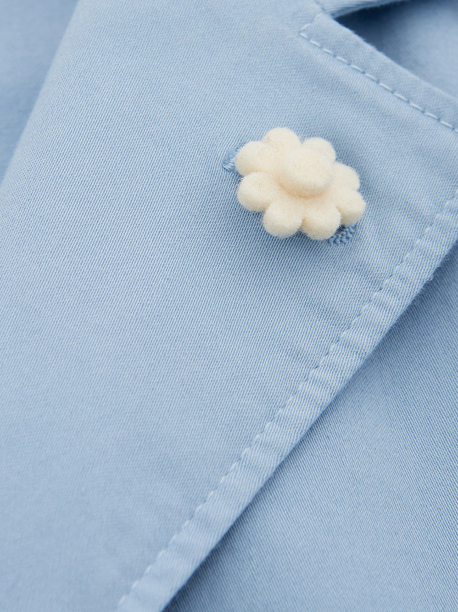 Light Blue Two Bottons Cotton Jacket