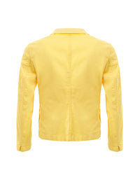 Thumbnail for Elegant Yellow Cotton Jacket – Timeless Style