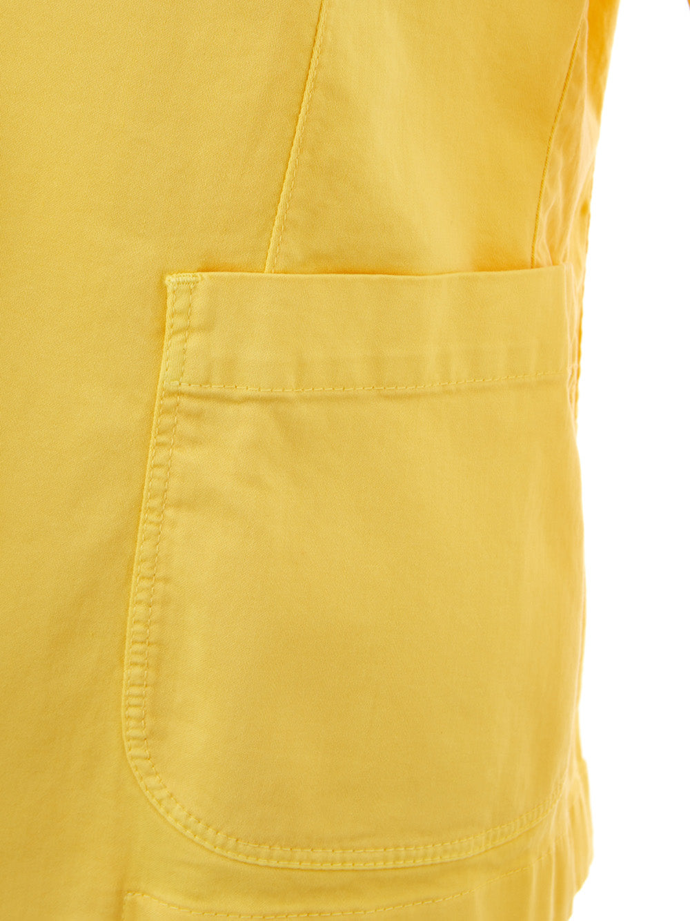 Elegant Yellow Cotton Jacket – Timeless Style