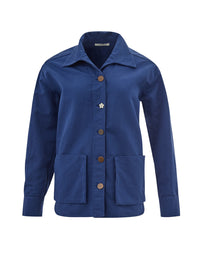 Thumbnail for Elegant Blue Linen Jacket Shirt