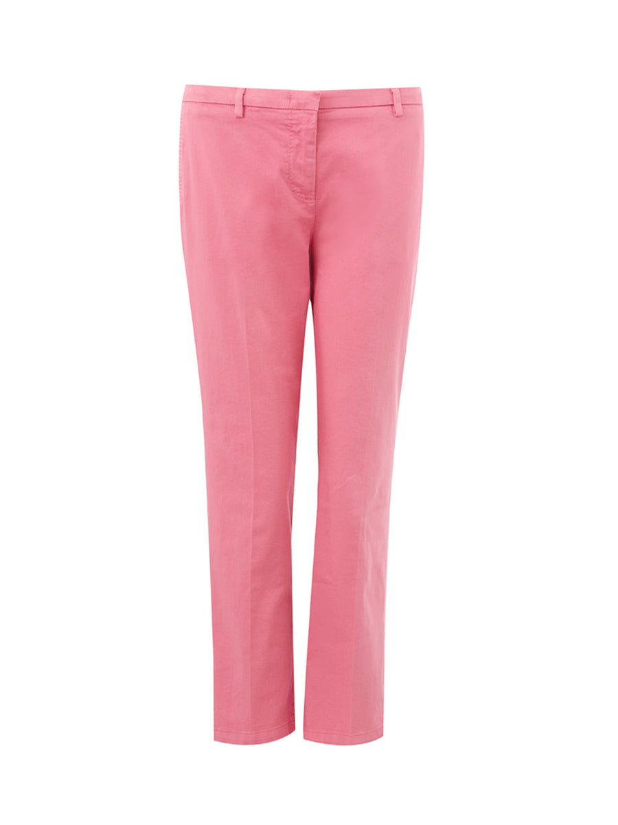 Chic Pink Chino Style Cotton Trousers