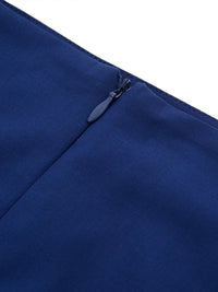 Thumbnail for Elegant Blue Wool Pencil Skirt