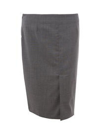 Thumbnail for Elegant Grey Wool Pencil Skirt