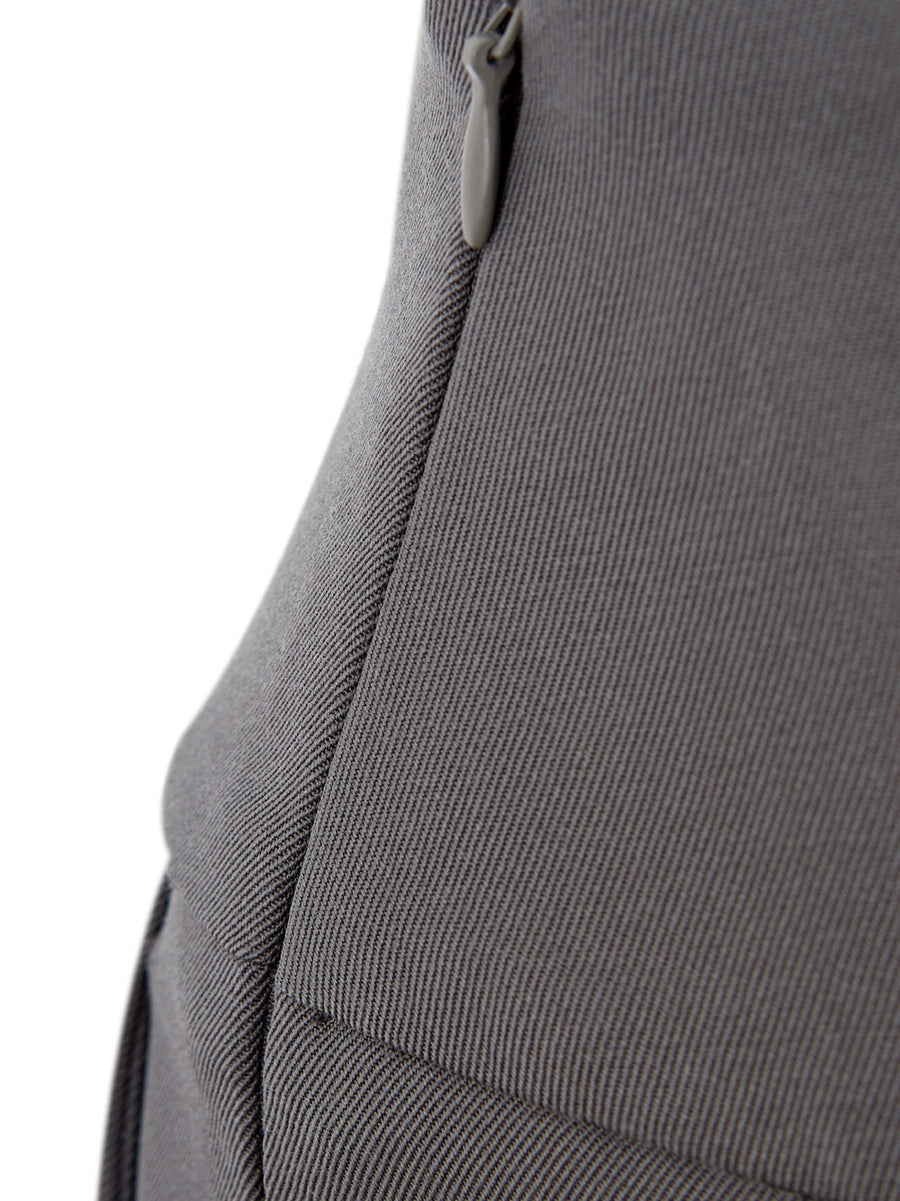 Elegant Grey Palazzo Wool Trousers