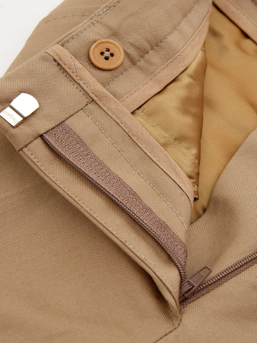 Elegant Beige Cotton Chino Pants