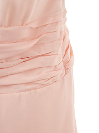 Thumbnail for Elegant Pink Ruffled V-Neck Dress