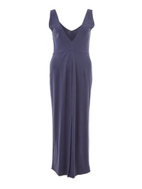 Thumbnail for Elegant Blue Viscose Long Dress with Straps