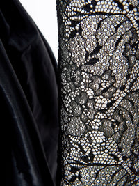 Thumbnail for Elegant Black Lace Detail Long Dress