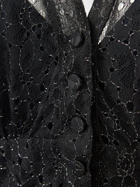 Thumbnail for Elegant Black Lace-Embellished Long Dress