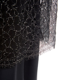 Thumbnail for Elegant Black Lace-Embellished Long Dress