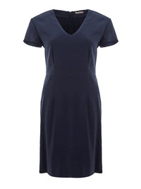 Thumbnail for Elegant Blue V-Neck Midi Dress